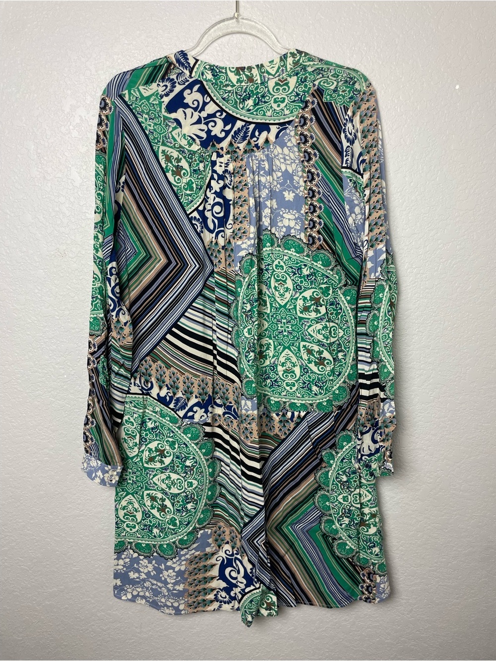 Tiny / Anthropologie Caviana Green Paisley Button-Front Drop Waist Dress Size M - Picture 13 of 13